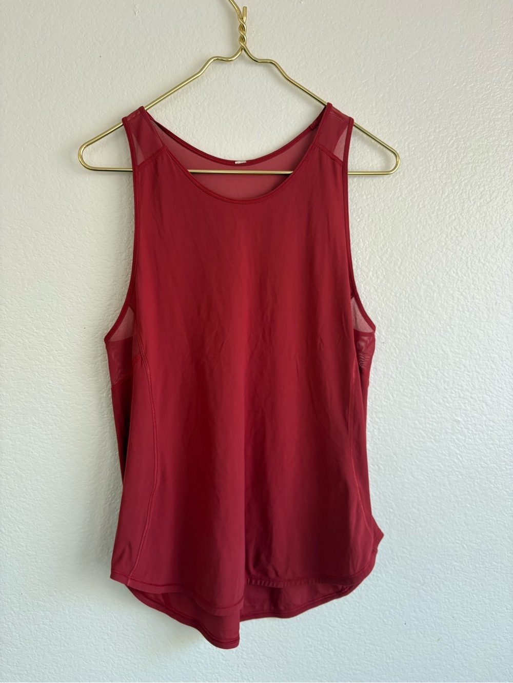 lululemon athletica Deep Red Mesh-Trim Tank Top